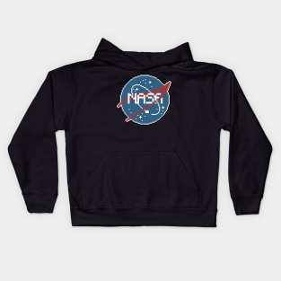 nasa logo pixel art Kids Hoodie